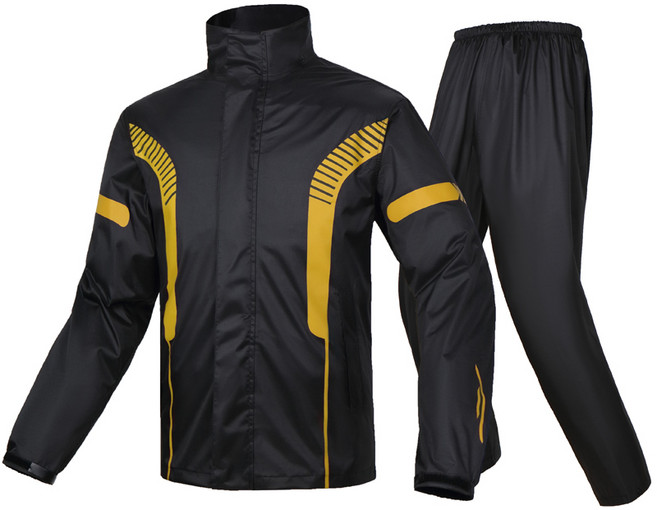 오토바이 우비 상하 세트 남자 우비 오토바이 라이딩, 노란색