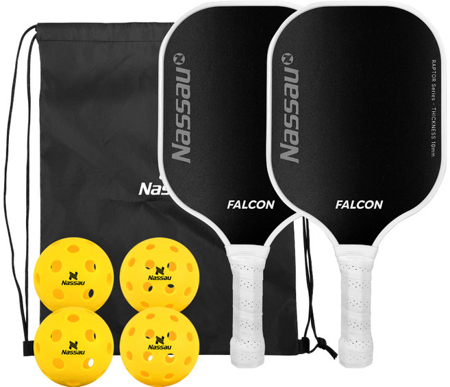 낫소 피클볼 세트 팔콘 NSPKFC 초보자용 입문자 동호회 실내용 실외용 연습구 포함