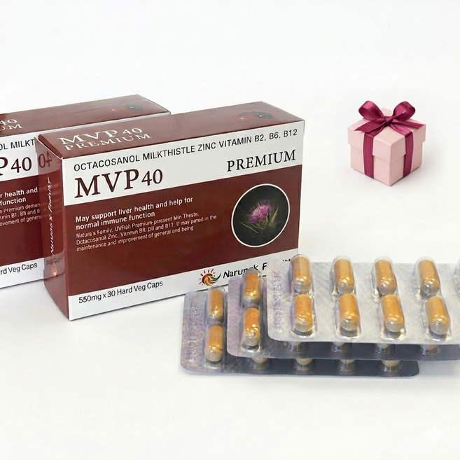 [면세점 입점] 네이처스 패밀리 프리미엄 MVP40 폴리코사놀 40mg 30캡슐, 2개