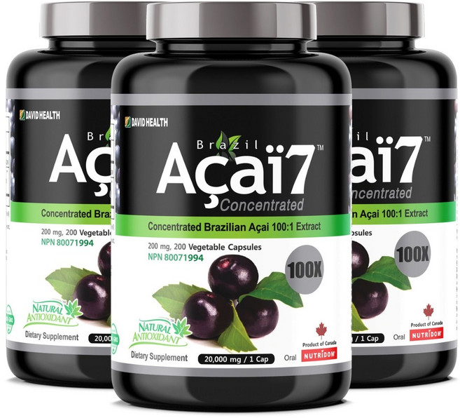 아사이베리 100배 농축 캡슐 20000mg 200베지캡슐 캐나다 직구, 200정, 3개