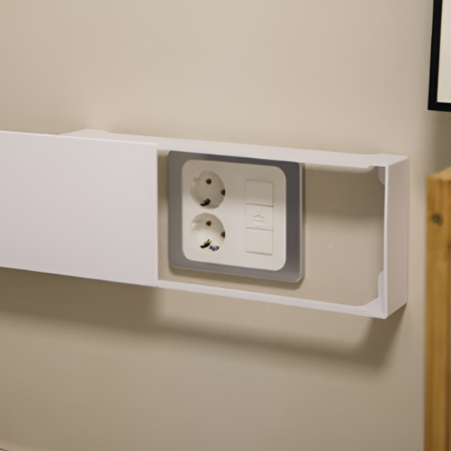 알랑 무타공 콘센트커버 덮개 콘센트가리개 어댑터 정리함 안전커버, 알랑 콘센트커버 화이트, 1개