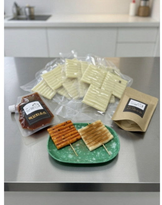 분식보물섬 혼합세트 시나몬슈가150g+떡꼬치소스200g+떡15꼬치 밀키트 캠핑 간식 소떡소떡, 1.25kg, 1개