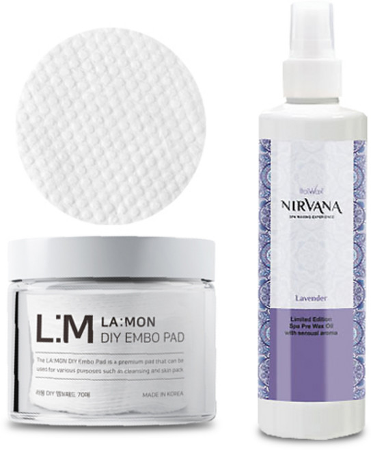 ITALWAX 제모 전처리제 오일 라벤더 250ml + 라몽 DIY 엠보싱 패드 70p, 1개