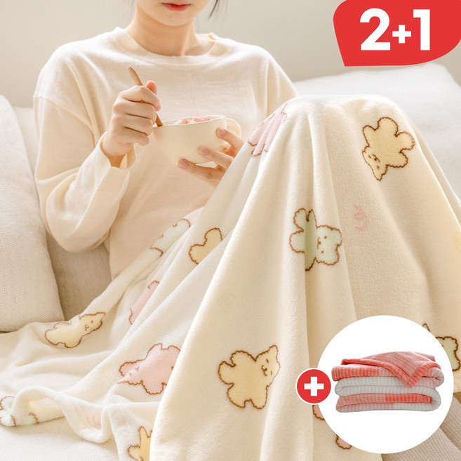 라이크홈 혜택 더하기 온기 더하기 포근포근 극세사담요 2+1 상품모음