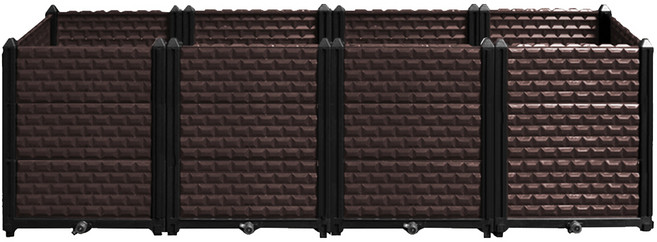 21세기트랜드 조립식 텃밭 화분 4칸(직사각) 세트, 텃밭 기본 4칸3단세트(직사각1600X400X500)