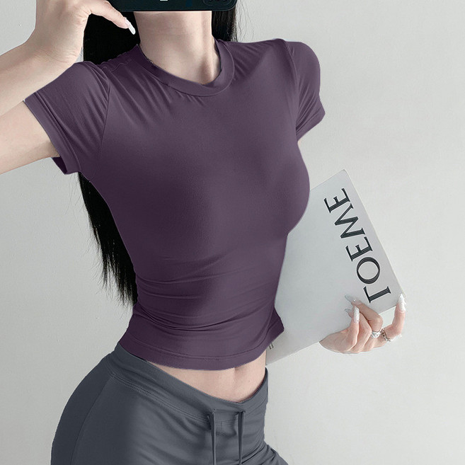 運動短袖T恤 收腰顯瘦瑜伽服