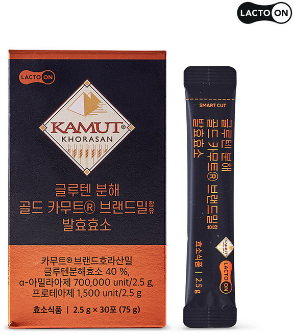 락토온 글루텐분해 골드 카무트 브랜드밀함유 발효효소 30p, 75g, 1개