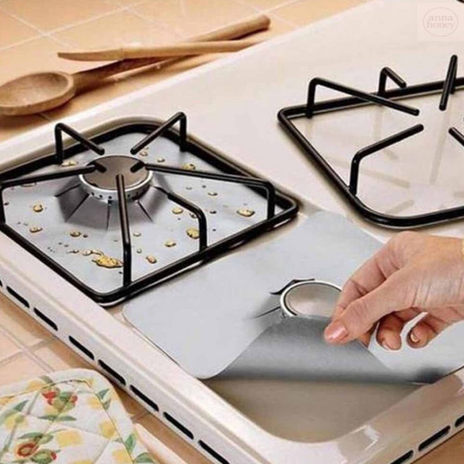 애나허니 실버 가스렌지덮개 조리대 청결유지용 기름방지 패드 세척 쉬운 주방매트 주방위생