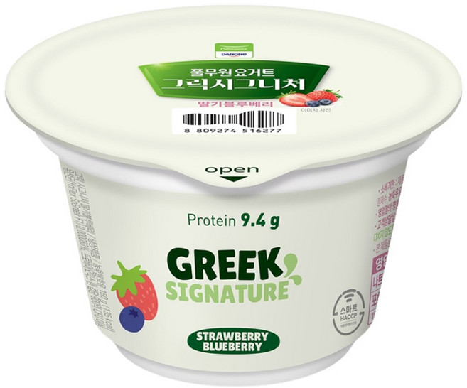 풀무원 그릭시그니처 딸기블루베리, 8개, 150g