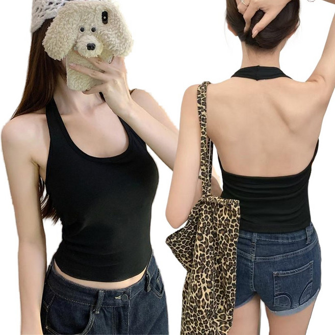 잼버트 여성 캡내장 레이어드 홀터넥 캡나시