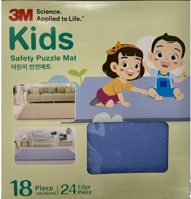 3M 어린이 안전 퍼즐 매트 18조각(32X32CM) 코스트코 영유아 방음 층간소음 충격방지 바닥매트