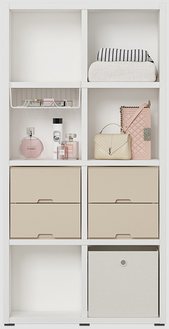 한샘 샘 책장 4단 80cm 서랍형 시공 (컬러 택1), 라이트메이플_책장/베이지_서랍(C)