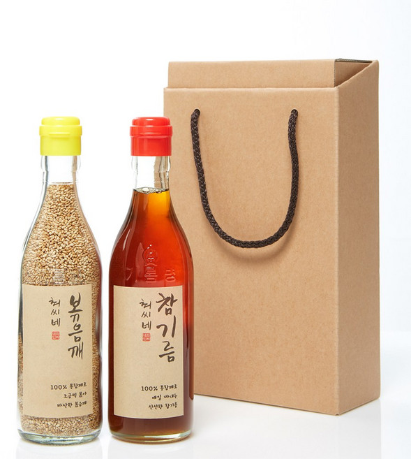 최씨네참기름 100% 통깨 참기름 선물세트, 1개, 350ml