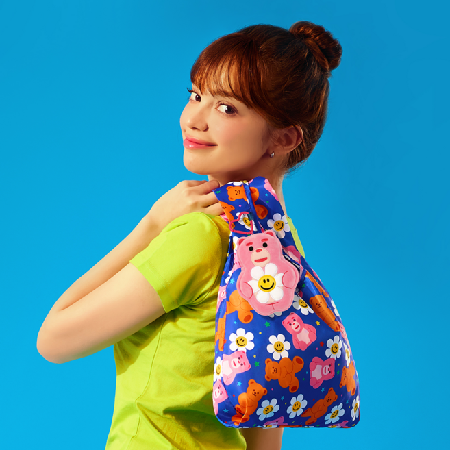 위글위글 X벨리곰 숄더백 휴대용 접이식 장바구니 피크닉백 키링 세트 - Twin Bears, 위글위글 X벨리곰 숄더백 휴대용 접이식 장바구니 피크닉