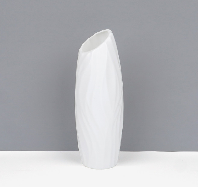 플라스틱 화병 꽃병 타원형, 화이트