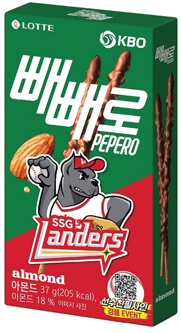 KBO X 아몬드 빼빼로 SSG 랜더스, 37g, 30개