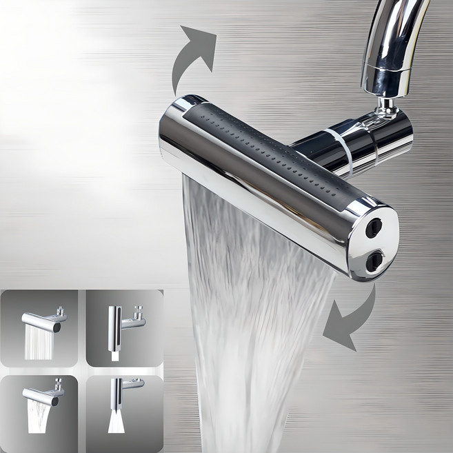 비와이 폭포수 주방 싱크대 수전 헤드 회전 4종 모드, 1개