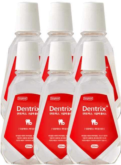 동국제약 덴트릭스 가글 플러스 250ml 입냄새제거 구강청결제, 6개