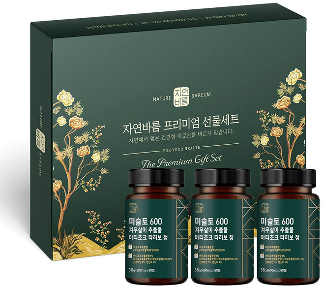 자연바름 미슬토 겨우살이 추출물 정 아티초크 타히보 아연 엽산 함유, 180정, 1개