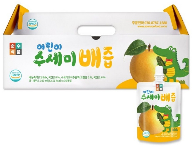 순수식품 어린이 수세미 배즙, 100ml, 30개