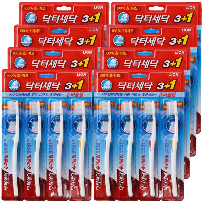 닥터세닥 슈퍼슬림 칫솔, 4개입, 8개