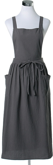 하이디 린넨 원피스 롱앞치마 딥그레이 화원 어린이집 에이프런 이쁜 키큰여성 공방