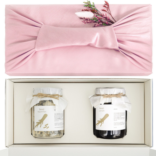 가정의달 한입도라지정과 도라지진액 2구 3구 선물세트(고급보자기포함) 어버이날 스승의날 상견례 답례품, 1개, 한입정과+진액 2구세트(보자기포함)