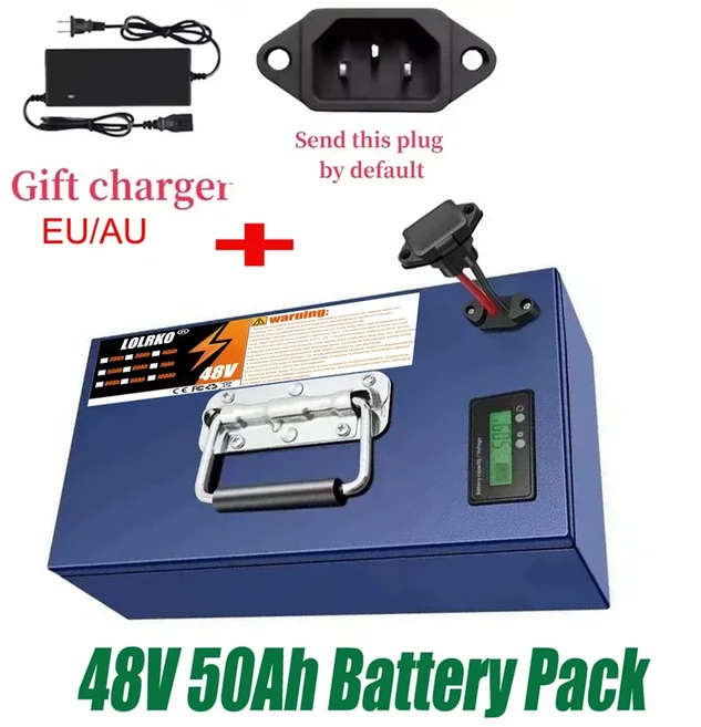 New18650 리튬 배터리 48V 20AH-100AH 팩 오토바이 전기 자동차 Trike 세발자전거 모터 이온, 06 48V 50Ah