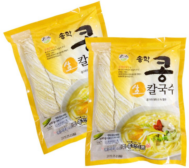 송학식품 콩 생칼국수 600g 6개