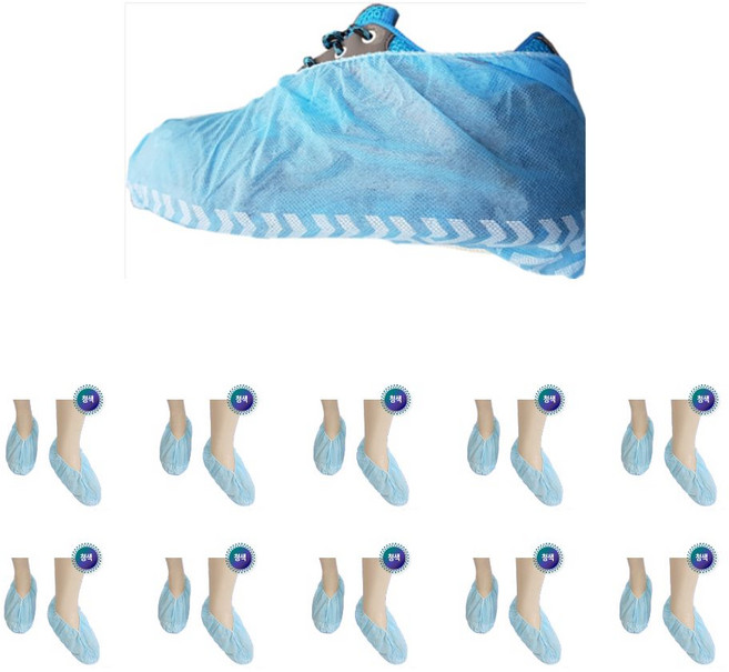 동배물산 일회용 덧신 미끄럼방지 10 조 1SET, 1세트, 블루