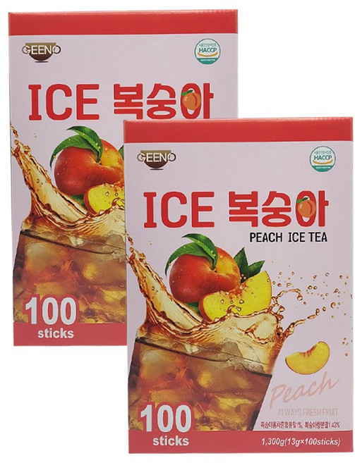 지노 아이스티 복숭아, 13g, 100개입, 2개