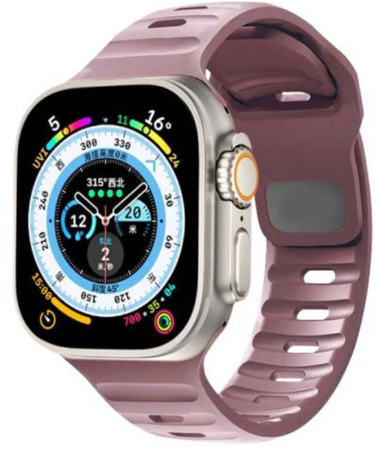 워치 밴드 용 스포츠 스트랩 44mm 45mm 49mm 42mm 40mm 41mm 실리콘 코레아 팔찌 시리즈 9 8 7 6 5 4 3 se, 6)Smoke purple, 1개