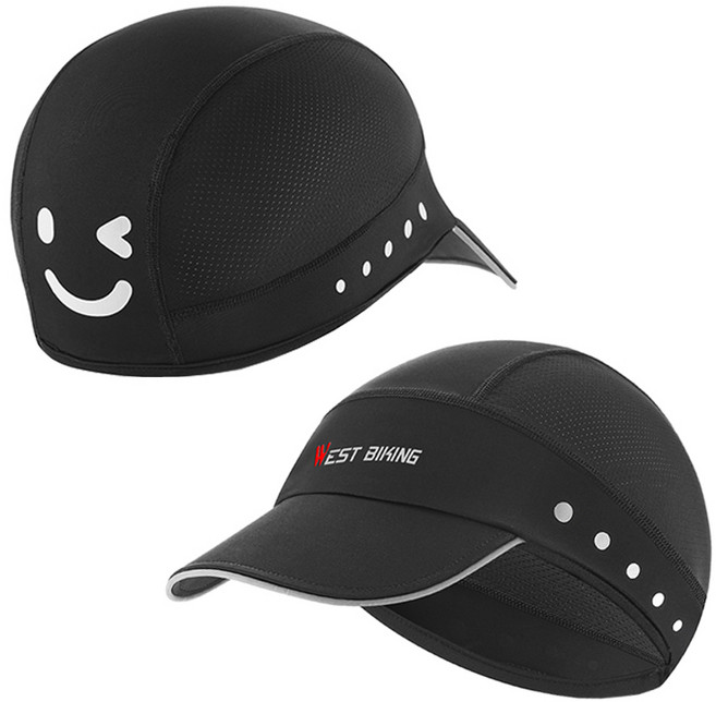 시그니처베이지 자전거 라이딩 쿨 모자 스컬캡 두건 쪽모자 YPZ426, 블랙, 1개