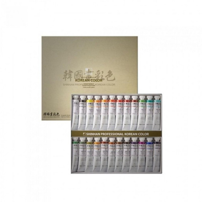 신한 한국화 물감세트 20ml 24색 A, 1개
