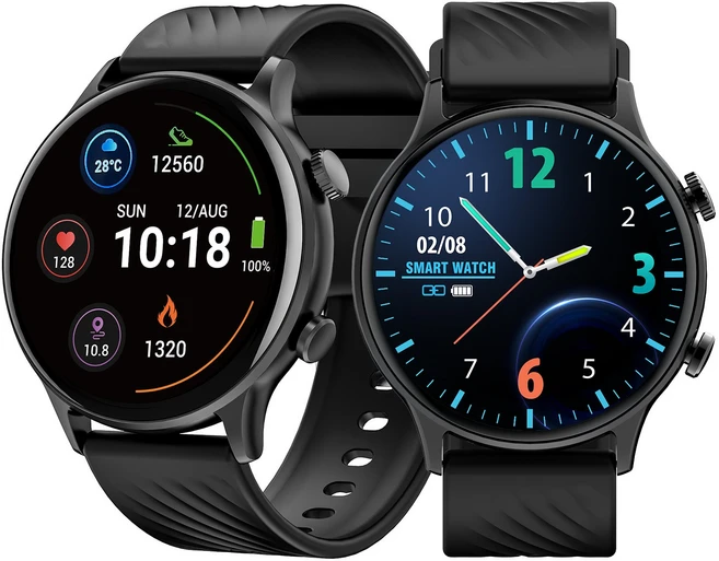 Seefer 통화가능 스포츠스마트워치 | 원형화면 방수 운동시계 | 심박수 혈중산소 100종이상 스포츠모드 활동량 메시지알림 블루투스 | 남녀공용 실리콘밴드 러닝등산용, 검정색, 4.6cm, GPS + 블루투스 - 쿠팡