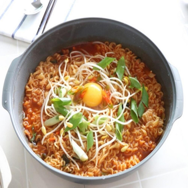 전자레인지찜기 대형 빅사이즈 계란찜 라면 용기 냄비, B1 아이보리, 1개