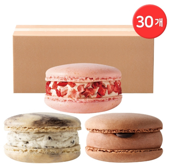 기타 CJ프레시웨이 수제마카롱 혼합구성 총 30개 / 초코 10 + 딸기 오레오