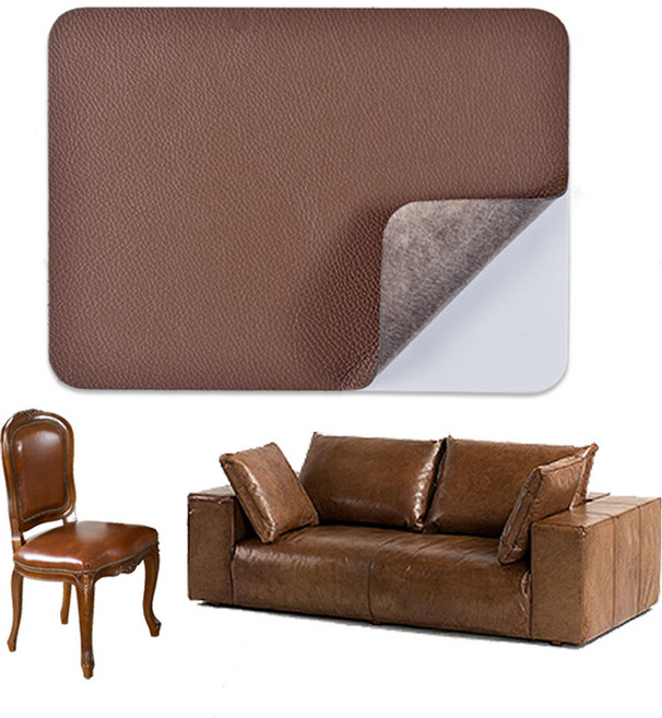 룽고가죽 100%천연 가죽스티커 S2-소파 의자 가구 자동차시트 가죽안장 리폼 보수 수리 수선 패치 접착 시트지, 연브라운계열색