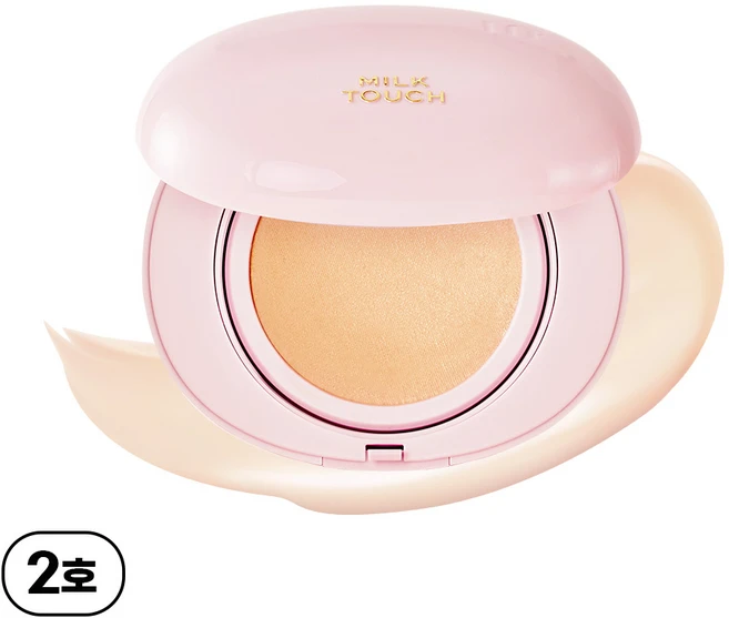 밀크터치 올데이 스킨 핏 밀키 글로우 쿠션, 1개, 02 바닐라 아이보리 - 쿠팡