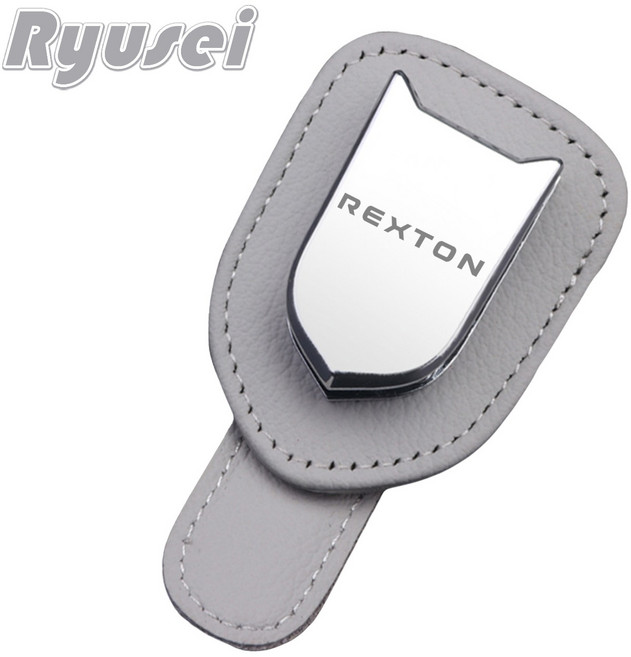 Ryusei 자동차 선글라스 클립 선바이저 썬글라스 안경 카드 2 in1 수납 거치대 무료각인 쌍용 호환 토레스 렉스턴 코란도 R224-S, 1개, Rexton-grey