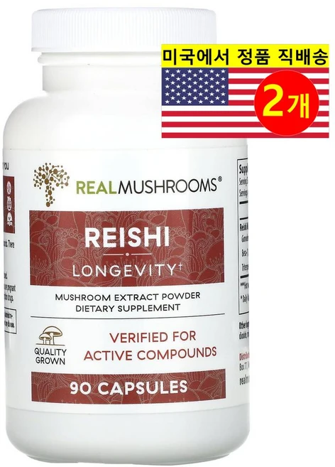 리얼머쉬룸스 영지버섯 415 장수 캡슐 90정, 2개 - 쿠팡