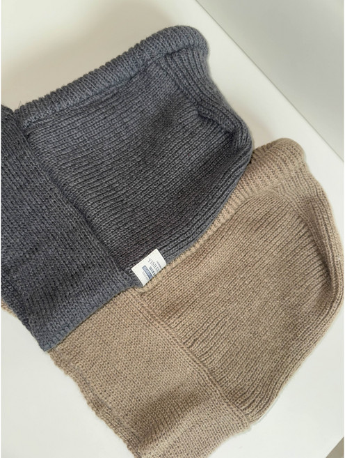 여성 바라클라바 오버핏 목도리 후드형 목도리 1+1, 1세트, 그레이+카키