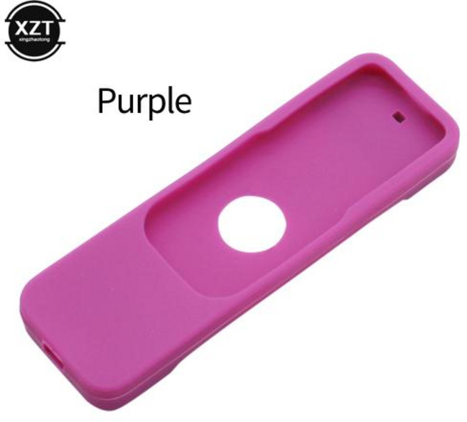 Apple TV 4K 4세대 Siri 컨트롤러 보호대용 실리콘 원격 제어 케이스 충격 방지 미끄럼 방지 보호 커버, 1개, 2. 보라색