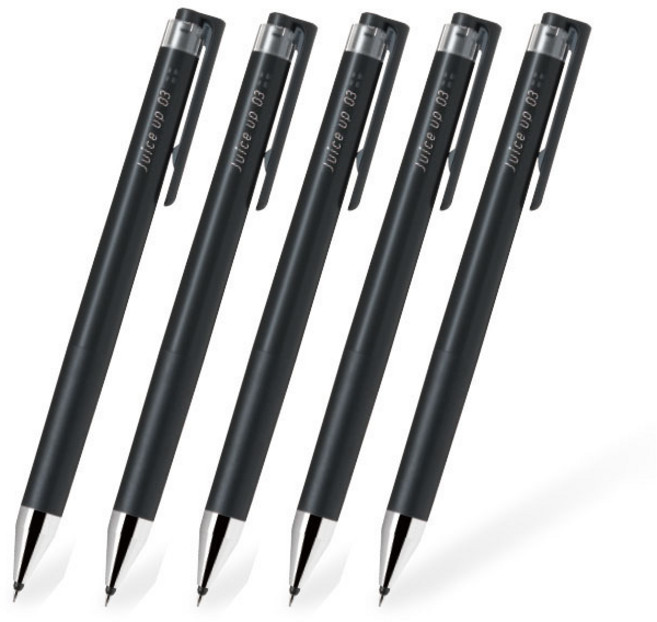파이롯트 쥬스업 젤잉크 중성 노크펜 0.3mm, 블랙, 5개