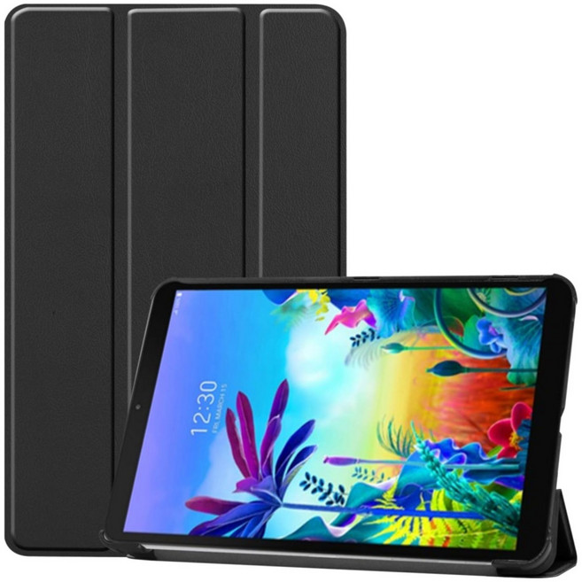 LG G패드5 10.1인치 호환 북커버 스탠드 케이스 LM-T600 T600L T605 T605L 엘지 지패드 케이스나라, 블랙, 1개