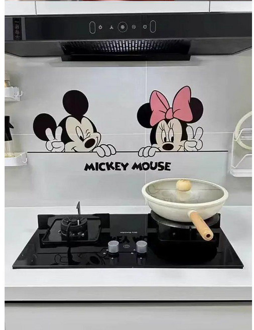 제이베니-724 주방 타일 시트지 오염방지 귀여운 캐릭터 투명 보호필름 정전기 방식 부착 접착 포인트, 3. 대형(60x90cm)