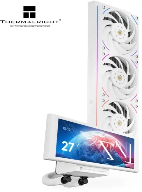 써멀라이트 트로페오 비전 360 ARGB 블랙 AIO CPU 수냉 쿨러 6.86인치 풀컬러 LCD 디스플레이 고성능 링크, 02 TV 360 ARGB WHITE