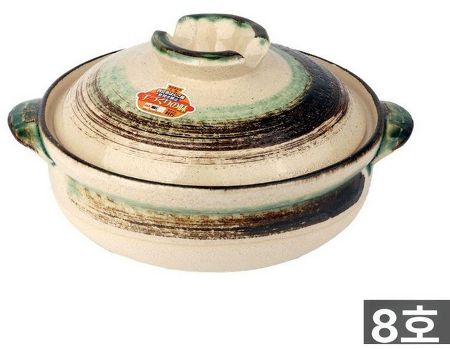 일본산 도자기 냄비 밥 조림 계란찜 가스레인지 타진 찜기, 신형 직물 브러쉬 8호 2300ml 3-4인용, 1개, 1cm