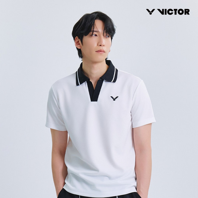 빅터 VICTOR V-CHAMPION TEE 카라 반팔 티셔츠 남성용 25ATS004M 배드민턴 탁구 스쿼시 스포츠웨어