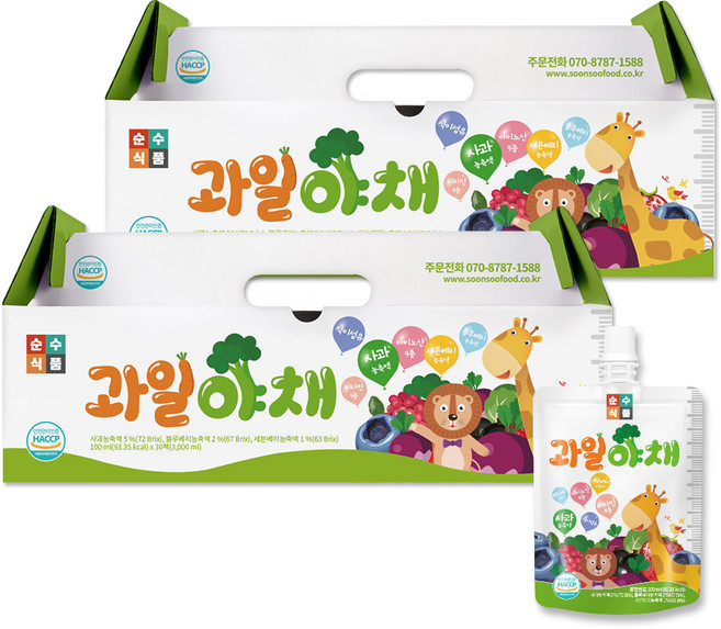 순수식품 과일야채, 100ml, 60개